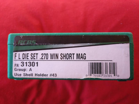 Vendo juego de die de la marca RCBS en calibre 270 WSM, están  sin estrenar  por cambio de calibre, su 00