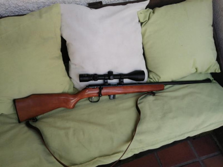 Vendo rifle carabina marlin xt 22 LR de cerrojo. Madera de nogal. Visor Nikko Stirling 4-12x50 retícula 02