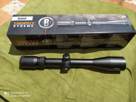 Saludos
Vendo visor Bushnell Trophy Xtreme 4-16x44 sólo estrenado.
Perfecto, solo tiene las marcas de 01