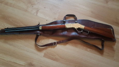 Vendo rifle de palanca Aldo Uberti modelo 66 Sporting, calibre 44-40, cañón octogonal, gatillo muy afinado 11