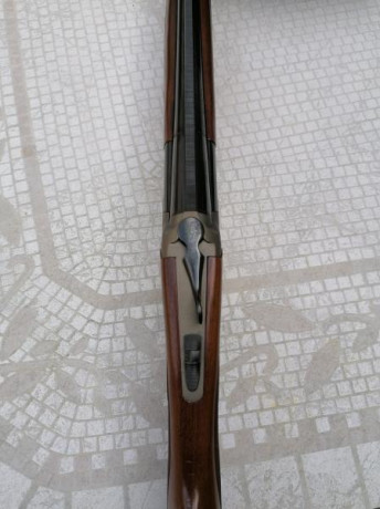 Superpuesta Lamber 2077, expulsora, selector de tiro, 66 cms de cañón, 5 polichoques, como nueva, muy 01