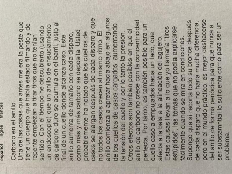 Buenas tardes
Pues esa es la cuestión... 
Impacta la bala en el mismo sitio con el cañón limpio que con 70
