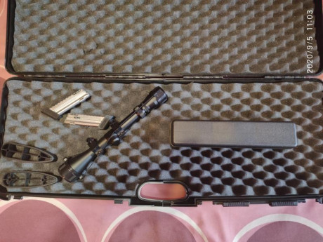 Vendo esta fenomenal carabina Walther g22 con todos sus accesorios y maletín, aparte kit de limpieza y 11