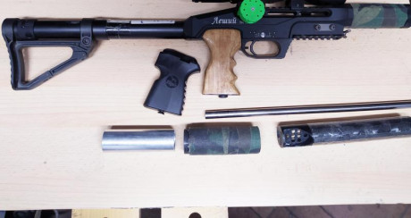 Se vende pcp edgun Lesly 5.5
Y 6.35 que incluye dos empuñaduras ,la original y una en madera .
Con moderador 00