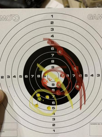 Ayer le metí una junta nueva al revólver Gamo combat que aún siendo cañón liso, tira bastante bien y con 00