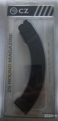 Cargador de 25 cartuchos para carabina CZ, calibre 22 lr, estado nuevo a estrenar. 
Precio 40 euros envío 01