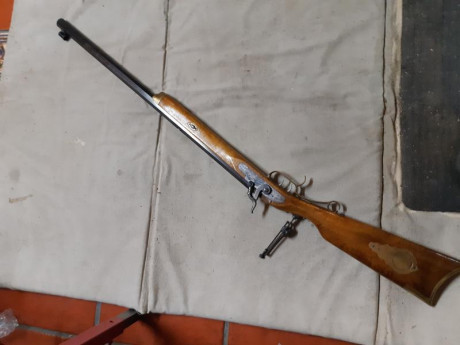 Hola, lo dicho vendo este rifle de Dikar del cal 45, tengo dos iguales, con maxibala y 20 gr es muy preciso.
Esta 10