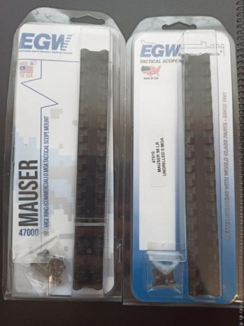 Vendo dos bases monopieza, para rifles Santa Barbara y compatibles.
Son de la conocida marca EGW,traidas 01