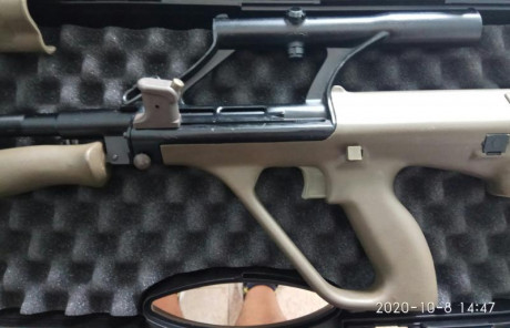 STEYR AUG, calibre 222R, estado excelente, se acompaña con tres cargadores sin limitar marca magpul, dos 01