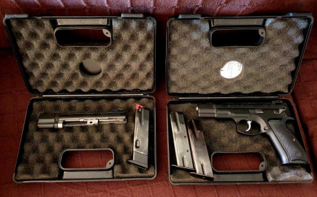 Se vende pistola CZ 75 modelo BD de 9mm con dos cargadores junto con su kit kadet del 22 con un cargador. 02