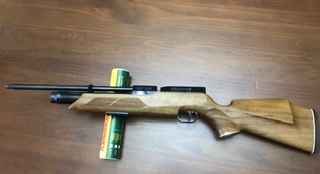 Carabina PCP Weihrauch HW100
Cal. 4,5mm
Largo Cañon 41cm
Largo Total 88cm
Estado: algunas marcas de uso 01