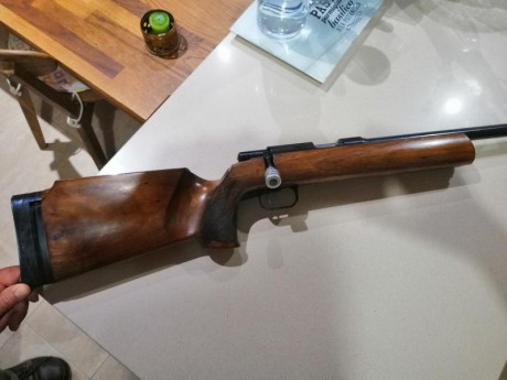 Vendo carabina Anschutz 54 match, cañón pesado de 65 cms de largo. Equipada con dioptero y tunel de la 00