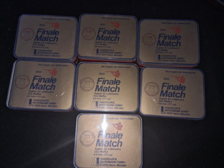 He encontrado estas 7 cajas de balines que pongo a la venta,  son hn finale match para carabina, entran 10