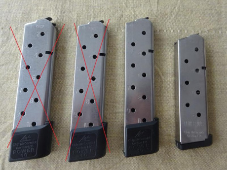 Se venden cargadores monohilera del .45:

- Chip Mc Cormick,  UNO  con capacidad de 10 cartuchos y  UNO 00