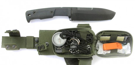 Cuchillo Extrema Ratio de supervivencia modelo Selvans, con accesorios. Diseñado en colaboración con la 00