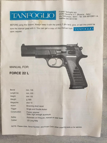 Vendo pistola calibre 22. Muy poco uso, lleva mas de un año sin usar.
Se puede ver sin compromiso. Esta 01