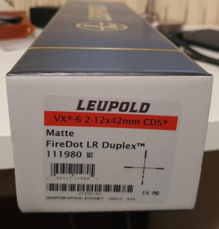 Vendo por no usar, visor Leupold VX6 2-12x42 CDS 
Retícula Firedot (punto rojo iluminado) LR Duplex
Está 10
