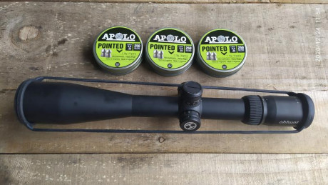 Vendo visor ohhunt 6-24x50 en perfecto estado con las monturas que hagan falta. Y 5 cajas de balines Apolo. 00