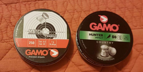 Es la primera vez que uso de pellets Gamo, me regalaron unas cajas en 5.5, Match y Hunter y como siempre 01