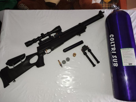 Por exceso de carabinas vendo el siguiente equipo pcp en perfecto estado funcional y estético.

Carabina 00