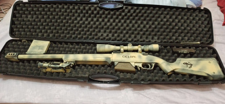 se vende rifle francotirador de airsoft as01 , muelle cambiado , goma de hop maple leaft , estabilizador 01
