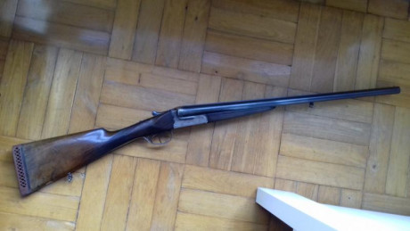 Vendo escopeta paralela para becada de pletina corta, marca Arrieta, con dos gatillos y orejetas de refuerzo. 01