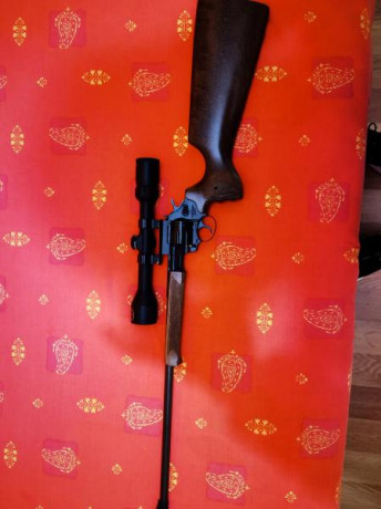 Vendo por no usar CARABINA-REVOLVER ALFA HUNTER CL.22 LR. Se vende con montura y visor .está en perfecto 01
