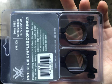 Vendo anillas Vortex Pro series 30mm nuevas a estrenar.
Nunca las he montado
Altura media. 
Están en zaragoza

60 02