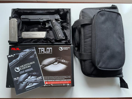 Vendo Pistola Nighthawk Custom Talon de Airsoft Full equip por 500 euros con base como no de Tokio Marui. 21