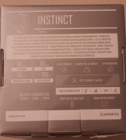 Reloj marca Garmin,modelo instinct,color grafito.Sin estrenar,210 euros,entrega en mano para verificacion.Pamplona. 00