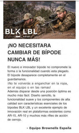 Pues es el caso que estoy mirando un bípode para la CZ del 22LR, de los que se sujetan a la anilla de 100