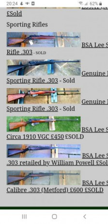 Busco rifle británico BSA Lee Speed en calibre 303 brithis.
Que este en buen estado. Se que será difícil. 120