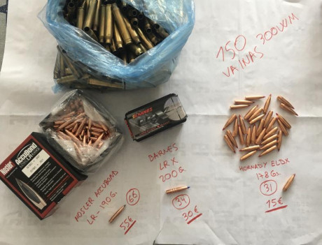 Buenas me sobran unas puntas calibre 30 que no necesito, válidas para 30-06, 300 wm ...
66 Nosler Accubond 00