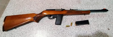 Hola a todos.

Como dice el asunto, vendo rifle MARLIN CAMP en calibre .45 ACP; tal y como aparece en 30