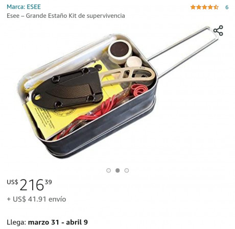 Hola compañeros, vendo este kit esee lo pongo en esta sección ya que en kit va el cuchillo esee izula 00