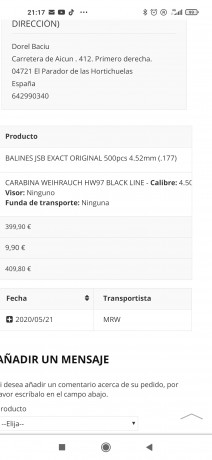 Se vende o cambia Weihrauch97 en 4,5 comprada hace un año.Para cambió me interesa weihrauch 90,80 o 77 50