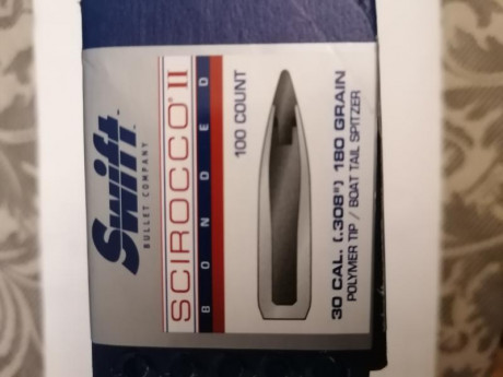 Hola.

Vendo una caja de 100 puntas marca Swift Scirocco II de 180 grains , calibre 30.
Las compré para 00