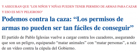 Aquí tenemos otro ejemplo de un ataque directo a nuestros derechos y a la caza, parece que no pararan 70