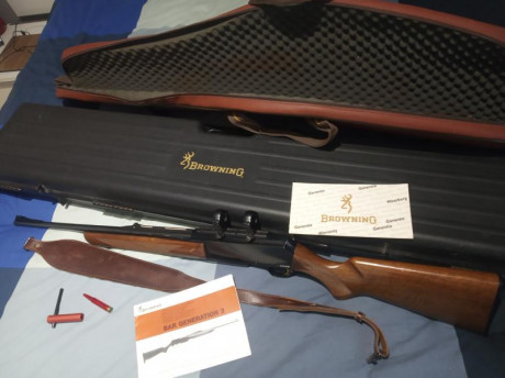 Vendo rifle Browning Bar ll, modelo Battue Light. Calibre 30-06. Con bases y monturas fijas colocadas, 02