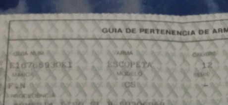 Se vende escopeta semiautomática FN modelo CS. En muy bien estado, con estuche original y sus chokes.
350 00
