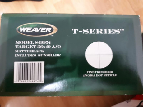 Hola. Vendo mi Weaver T36 con muy poco uso. Unos 150 disparos en una carabina Marlín del 17hmr. Está como 00