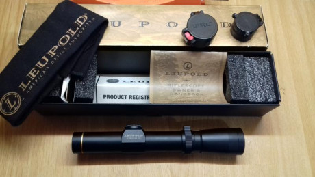 Vendo visor de batida marca Leupold, modelo European de 1,25-4X20.
Características:
- Tubo central de 02