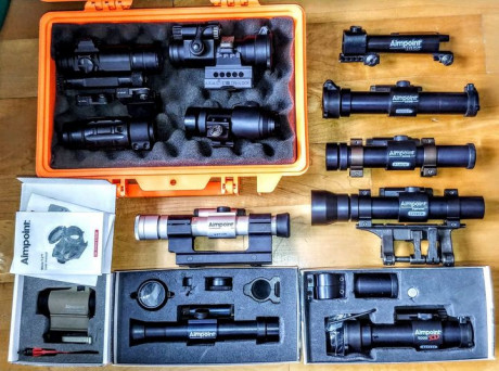 Compro punto rojo Aimpoint modelo 3000 y 5000. También estoy interesado en el modelo Comp2ML. Oferta de 30