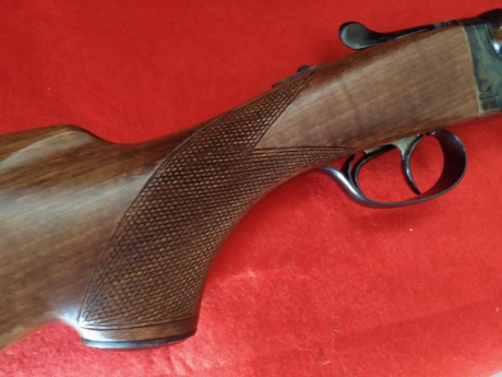 Aya modelo Número 3A, en  calibre 20/76  (Magnum). Cañón de 63 cm, con tres y una estrellas. Extractora. 51
