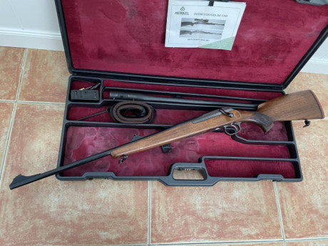 Vendido, se puede cerrar
Gracias 
Buenas, vendo rifle de cerrojo Merkel Kr1 de zurdo, el cañón matriz 00