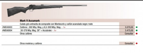 Vendo rifle Weatherby Accumark 300 Weatherby.
Carril Picatinny original de la casa
El estado se ve en 160