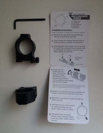 Pues eso, pongo a la venta unas anillas Vortex Pro Series VPR-30M para visores de Ø 30 milímetros, de 00