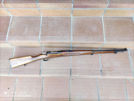 Pongo a la venta mi fusil CarlGustav de 1909 modelo largo.
Todas las piezas metalicas y la madera tienen 02