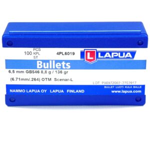 5 CAJAS DE 100  LAPUA SCENAR 6.5 DE 139 GRAINS   ( 500 PUNTAS )
NUEVAS SIN ABRIR.
180 € 00