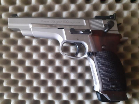 Vendo pistola Smith&Wesson  9mm Target Champion solo utilizada en algunas tiradas de club. Cañón de 01